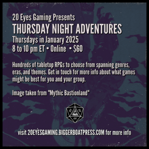 2025-01 THURSDAY NIGHT Mythic Bastionland