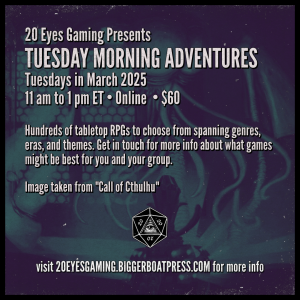 2025-03 TUESDAY MORNING Call of Cthulhu