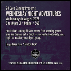 2025-08 WEDNESDAY NIGHT Eldritch Hack